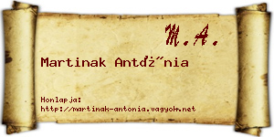 Martinak Antónia névjegykártya